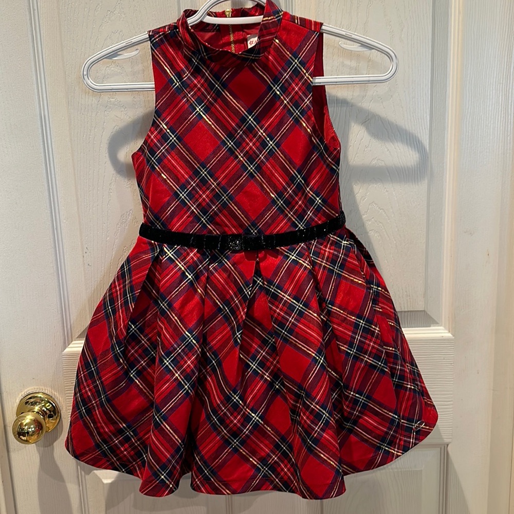 American Girl holiday tartan plaid girls dress with pockets